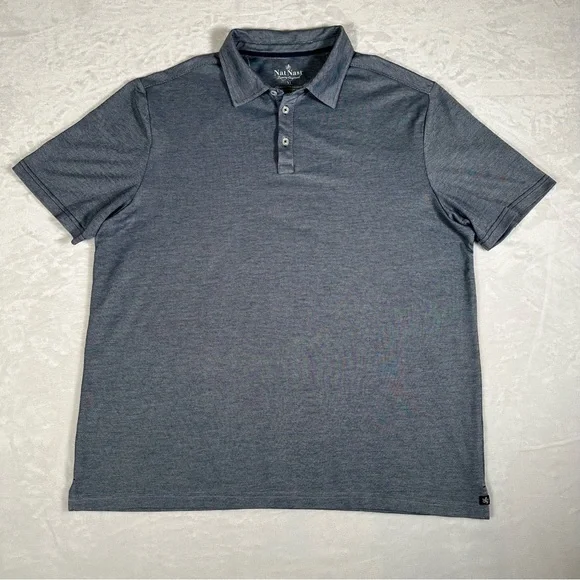 Nat Nast Polo Shirt Men Size XL Gray Short Sleeve Stretch Comfort Golf EUC - Picture 1 of 10